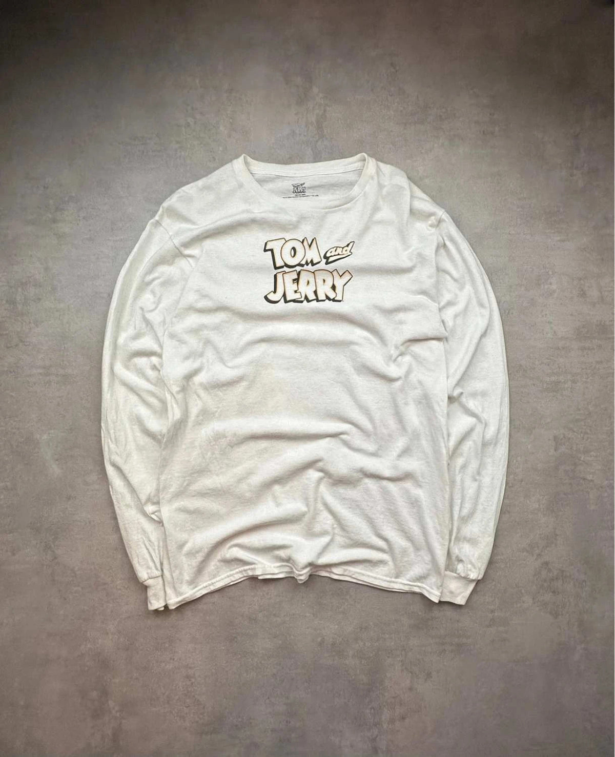 Tee Shirt Vintage Tom & Jerry Longsleeve Blanc – Graphic Print Y2K 90s