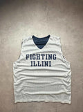 Maillot Basketball Vintage Illinois Fighting Illini – Training Réversible – Blanc & Navy