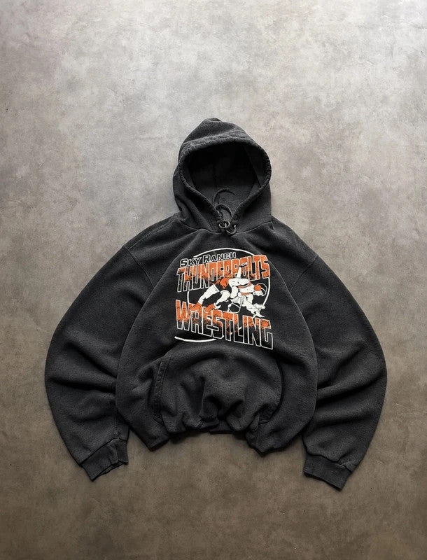 Sweat Hoodie Vintage Sky Ranch Thunderbolts Wrestling – Black