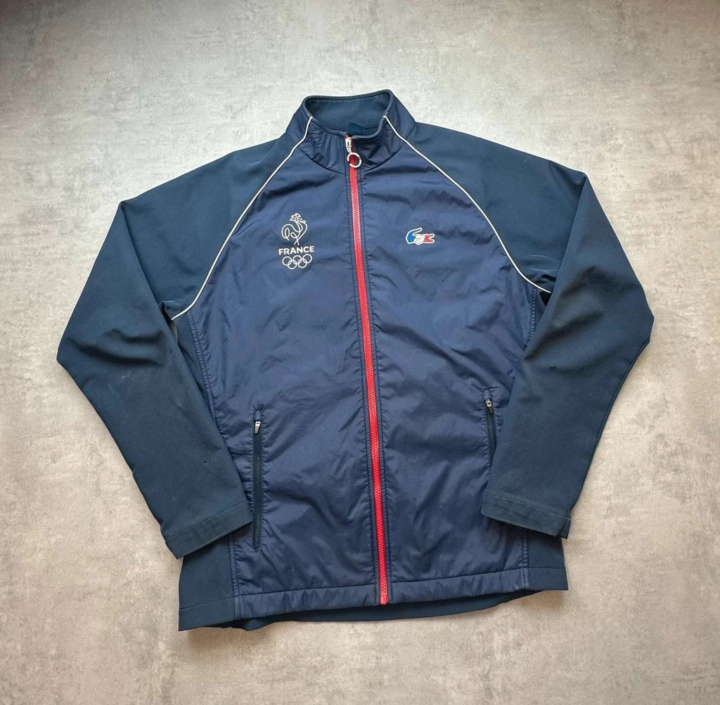 Veste Lacoste Équipe de France Olympique Officielle Bleu Marine – Coupe-Vent Sport