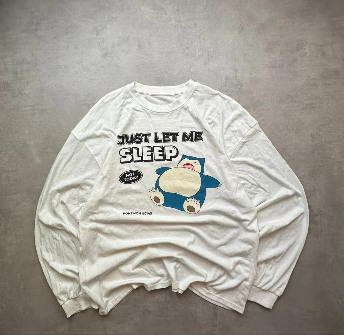 T-Shirt Pokémon Snorlax #0143 « Just Let Me Sleep » – Blanc