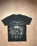 Tee-shirt Vintage Wolf Print Stahhawks Noir