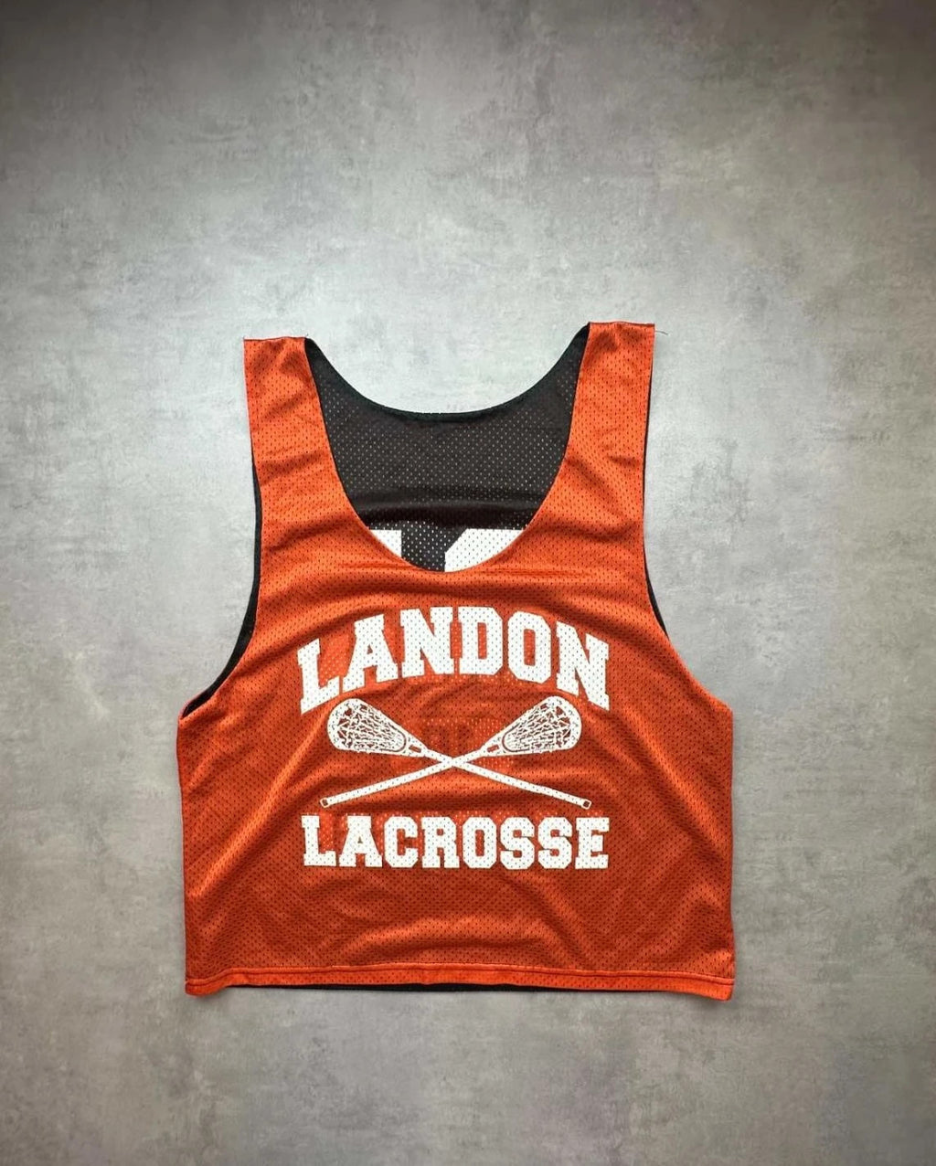 Maillot Lacrosse Vintage Landon #10 Réversible Noir Orange