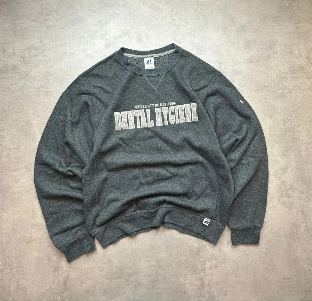 Sweat Russell Athletic Vintage University of Manitoba Gris – College Canada
