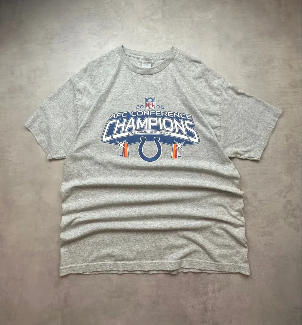 Tee-shirt Vintage Indianapolis Colts 2006 AFC Gris