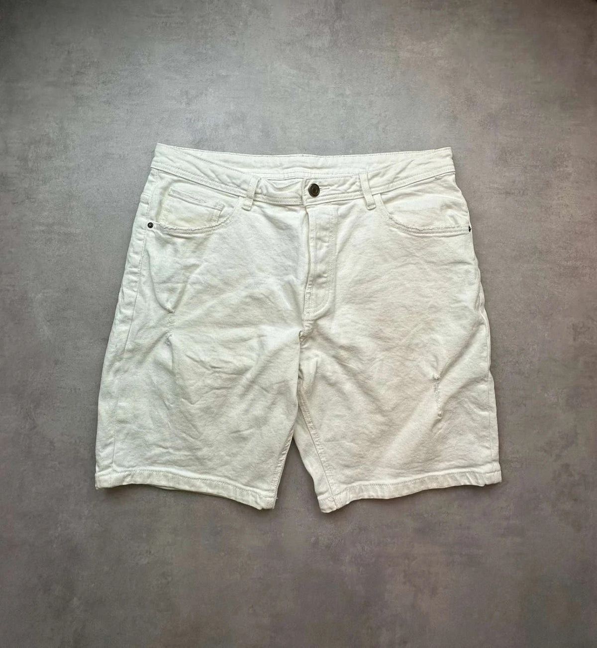 Short Jean Vintage Blanc Coupe Regular