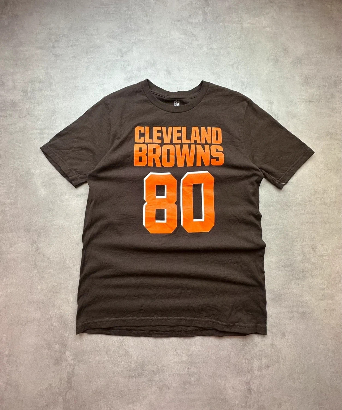 Tee-Shirt Vintage Cleveland Browns NFL Jarvis Landry #80 Marron