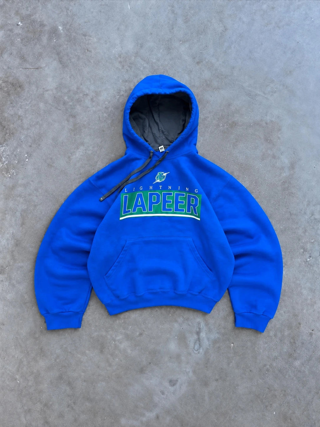 Hoodie Lapeer Lightning Vintage – Bleu College USA Y2K