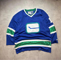 Maillot CCM Vancouver Canucks Roberto Luongo #1 NHL Vintage Bleu