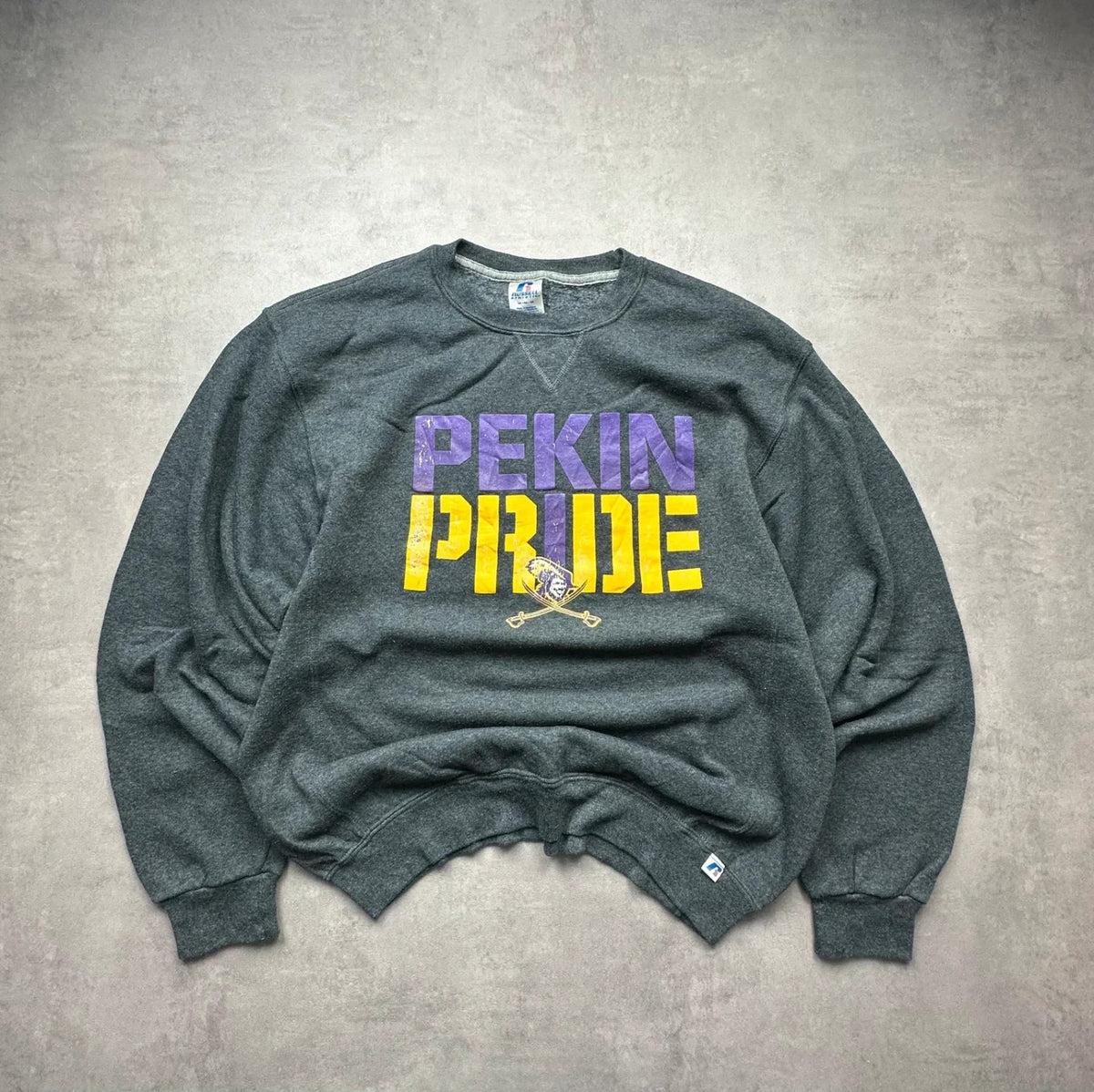 Sweat Russell Athletic Vintage Pekin Pride Gris Foncé