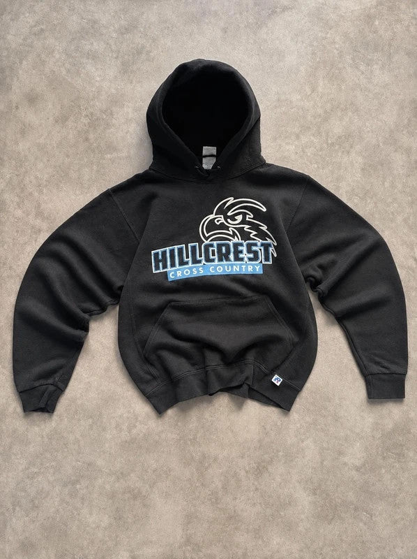 Sweat Hoodie Vintage Hillcrest Cross Country Eagles – Noir