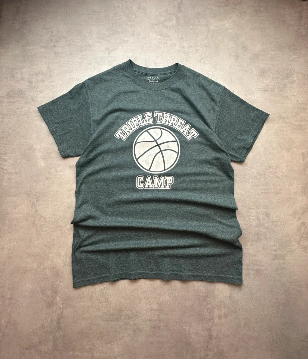 Tee-shirt Basketball Vintage Triple Threat Camp Gris