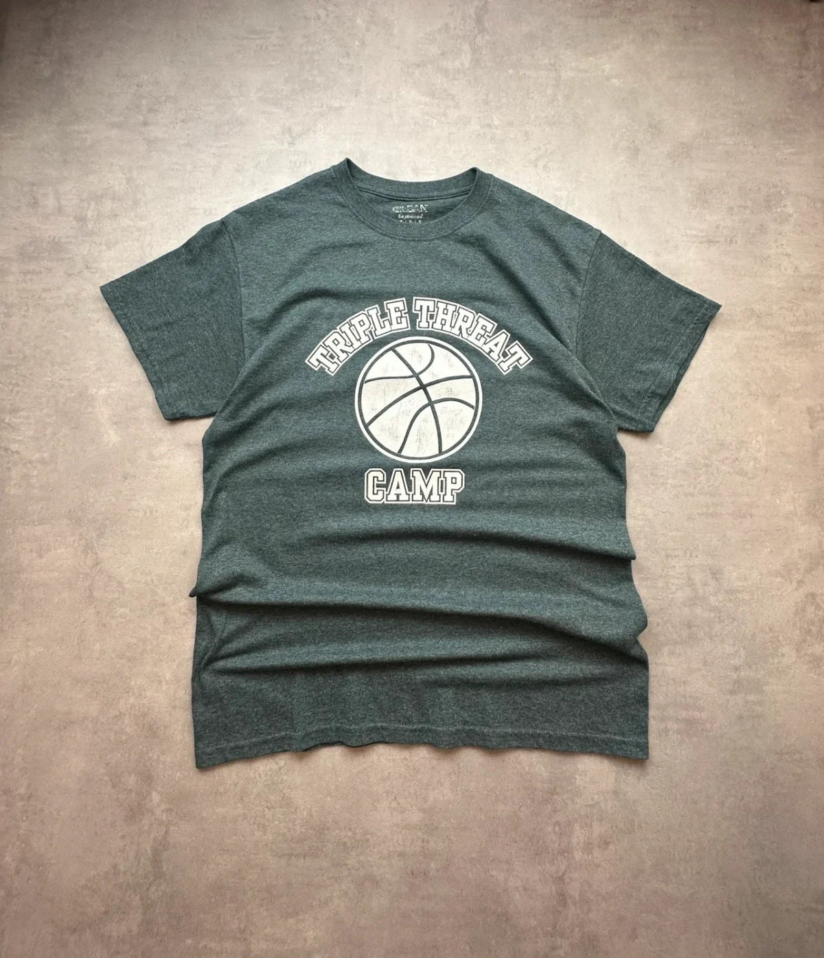 Tee-shirt Basketball Vintage Triple Threat Camp Gris