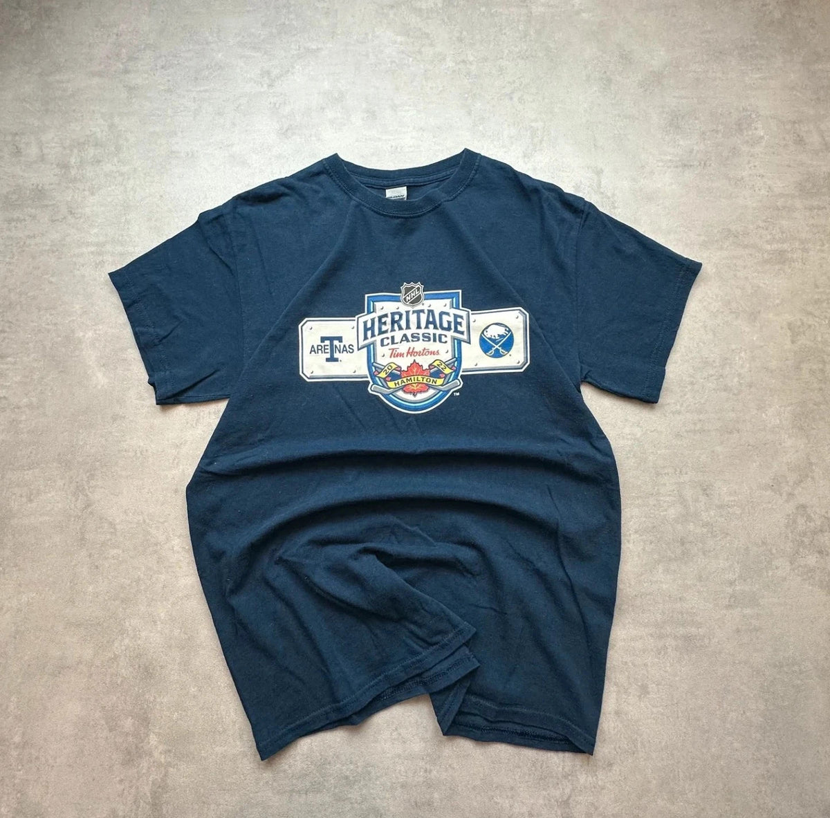Tee Shirt NHL Vintage Heritage Classic Hamilton Navy Blue