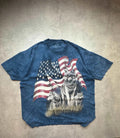 T-Shirt Vintage The Mountain USA Wolves Tie-Dye Bleu