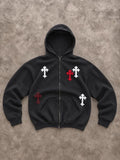 Sweat Zippé Russell Athletic Vintage Custom Cross – Noir Y2K