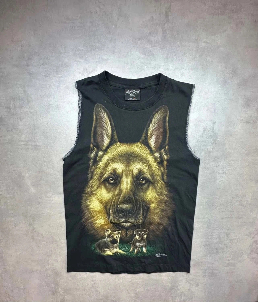 Tee Shirt Vintage Dockers Dogs Print – Noir – Y2K / 90s