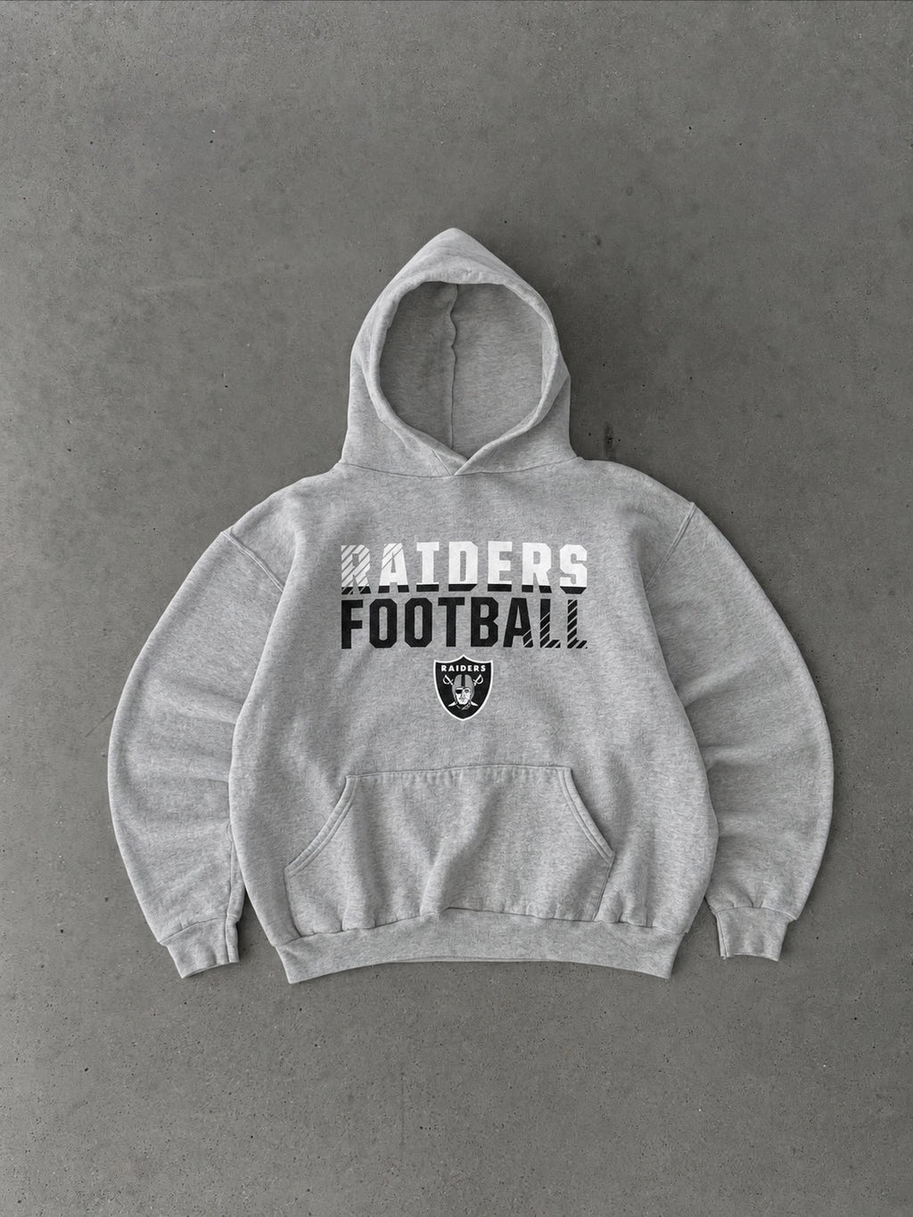 Hoodie Vintage Raiders Football NFL – Gris Chiné