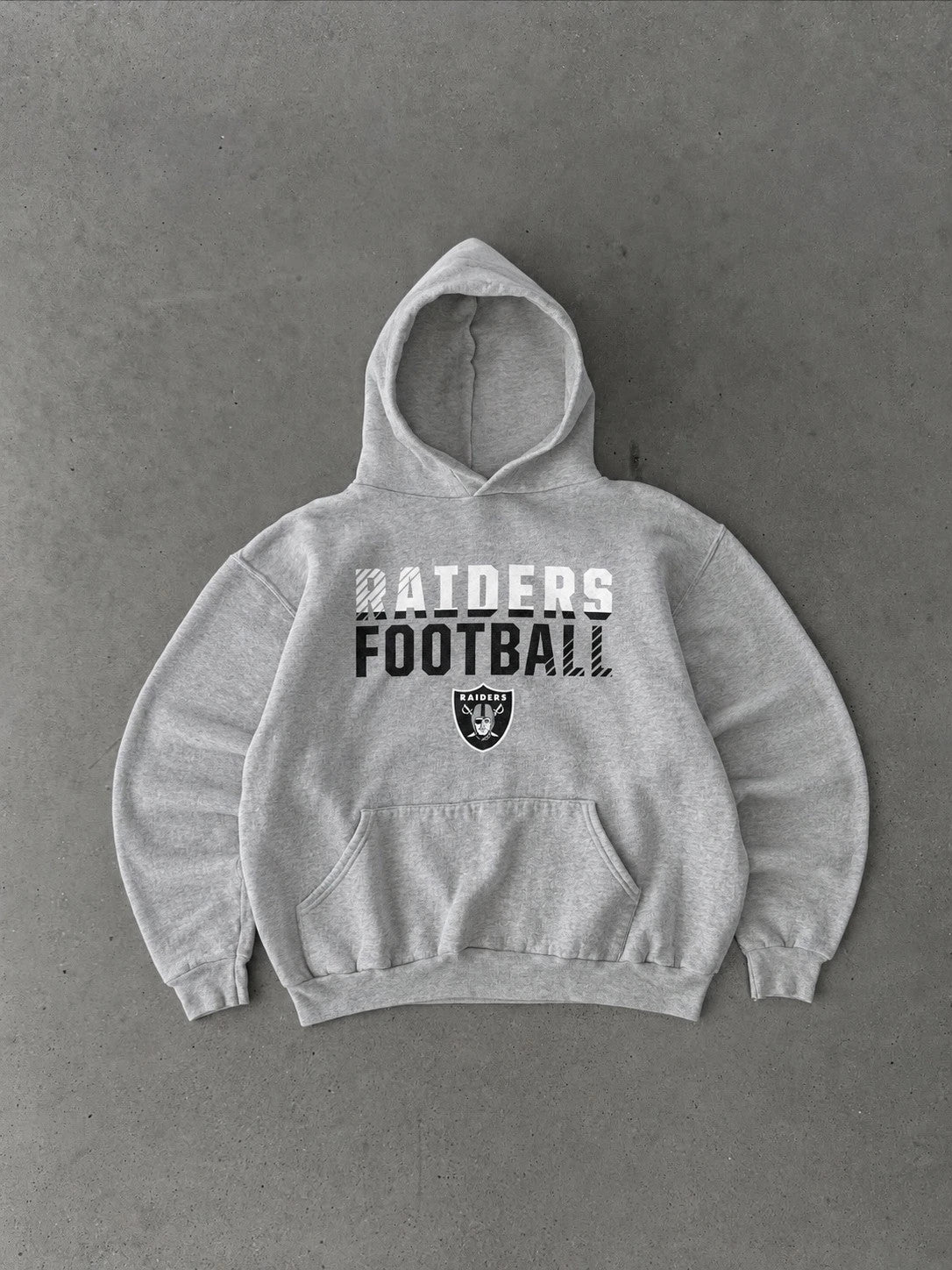 Hoodie Vintage Raiders Football NFL – Gris Chiné