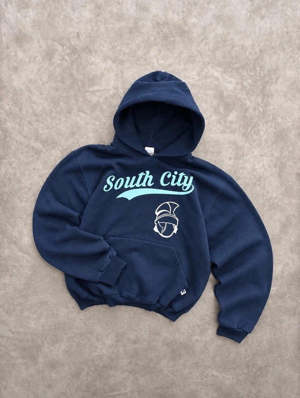 Sweat Hoodie Vintage Russell Athletic South City Spartans – Navy