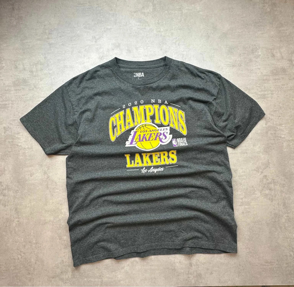 T-Shirt NBA Los Angeles Lakers Champions 2020 Vintage Gris