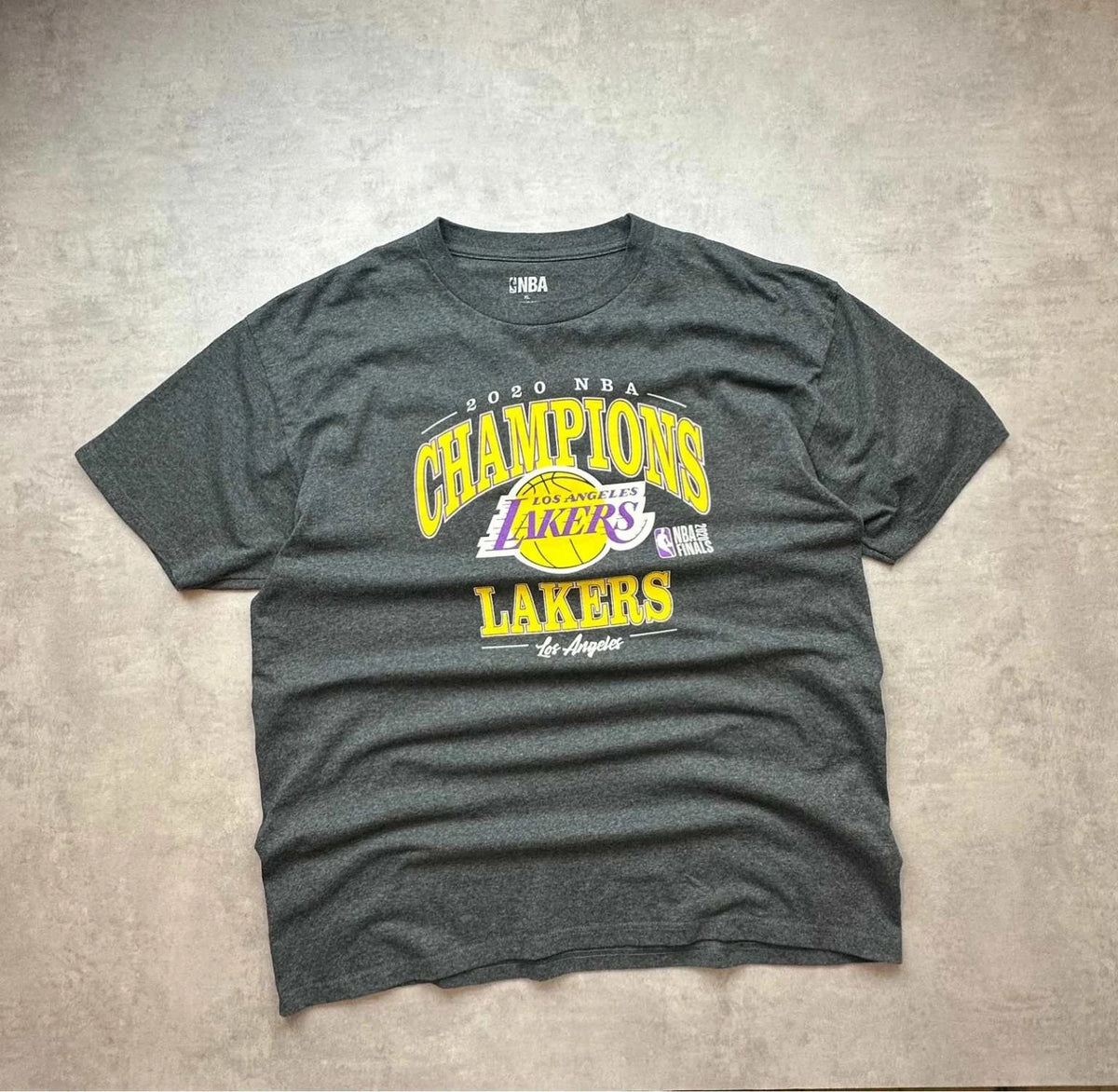 T-Shirt NBA Los Angeles Lakers Champions 2020 Vintage Gris