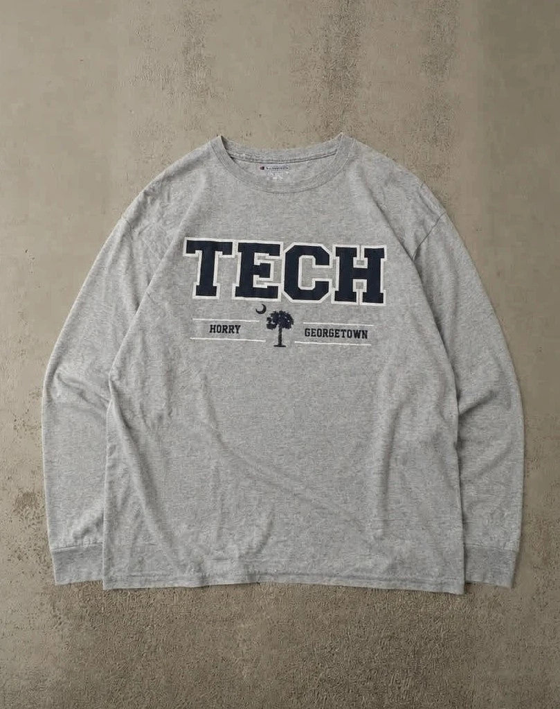 Tee-shirt Longsleeve Vintage Tech Horry Georgetown Gris