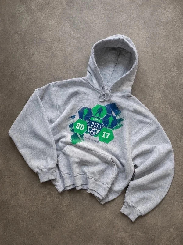 Sweat Hoodie Vintage Disney Soccer 2017 – Gris
