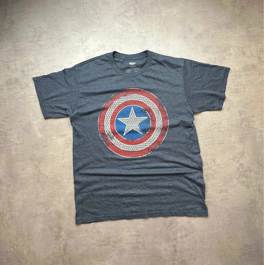 T-Shirt Marvel Vintage Captain America Shield Gris