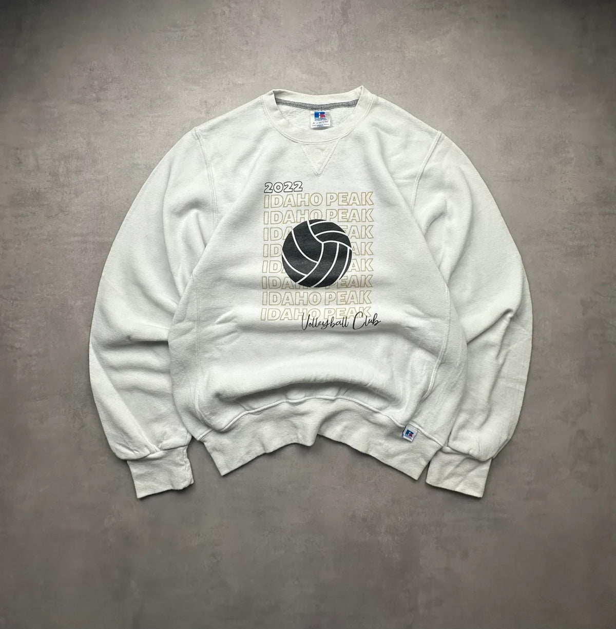 Sweat Russell Athletic Vintage Idaho Peak Blanc