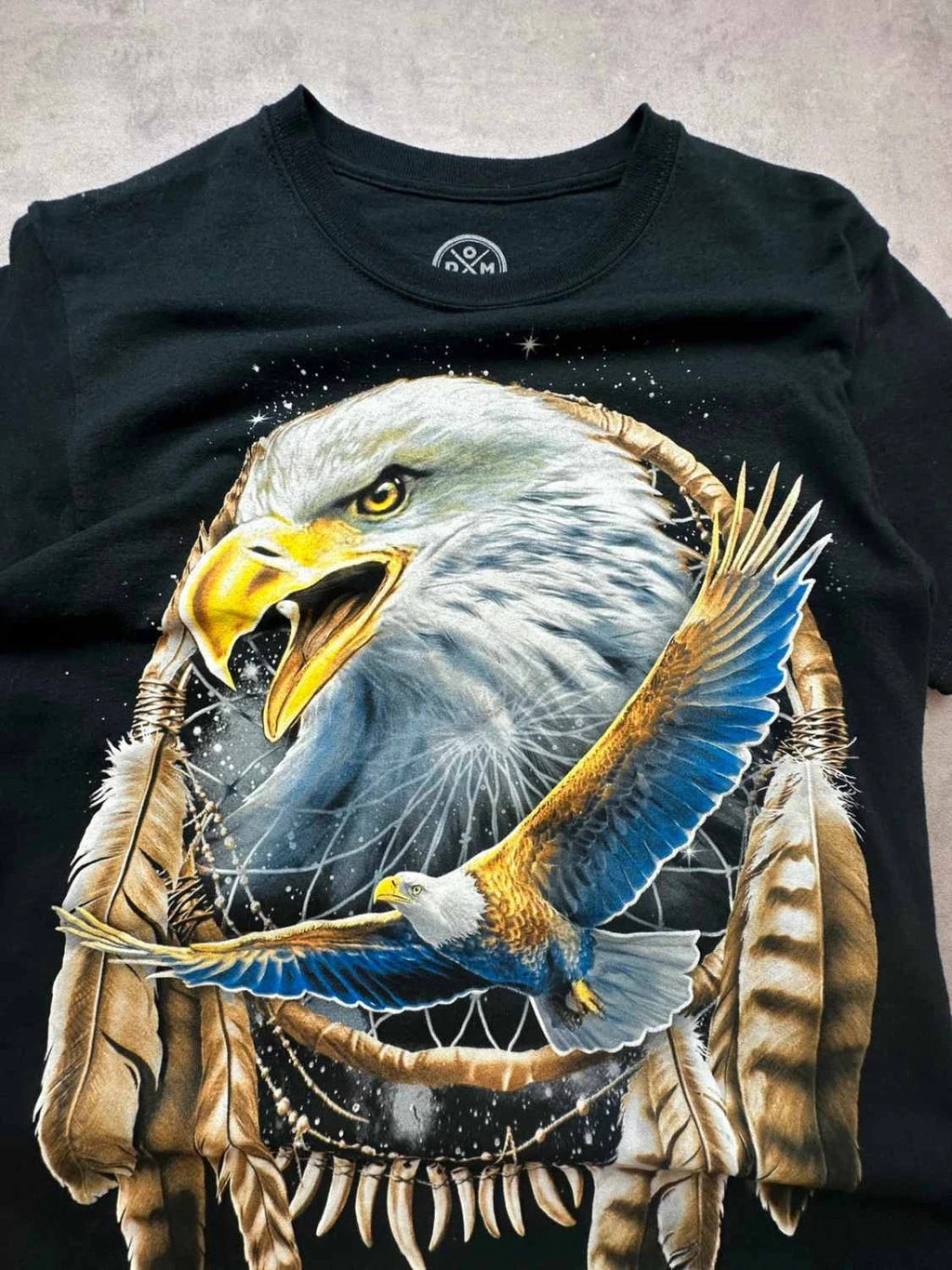 Tee Shirt Vintage Eagle Dreamcatcher Noir – Graphic Aigle Y2K 90s Streetwear