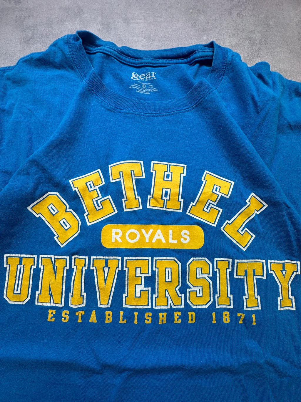 Tee-shirt College Vintage Bethel University Bleu
