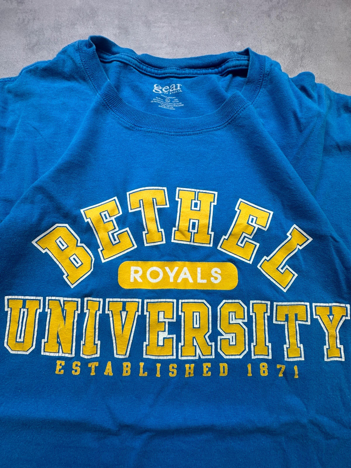 Tee-shirt College Vintage Bethel University Bleu
