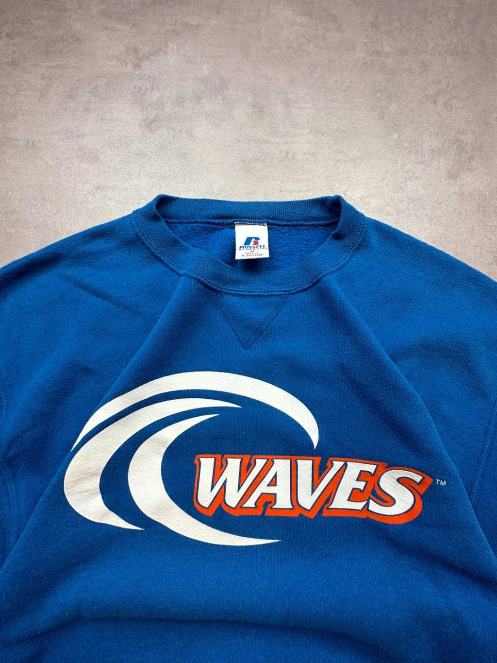 Sweatshirt Russell Athletic Vintage Pepperdine Waves – Bleu