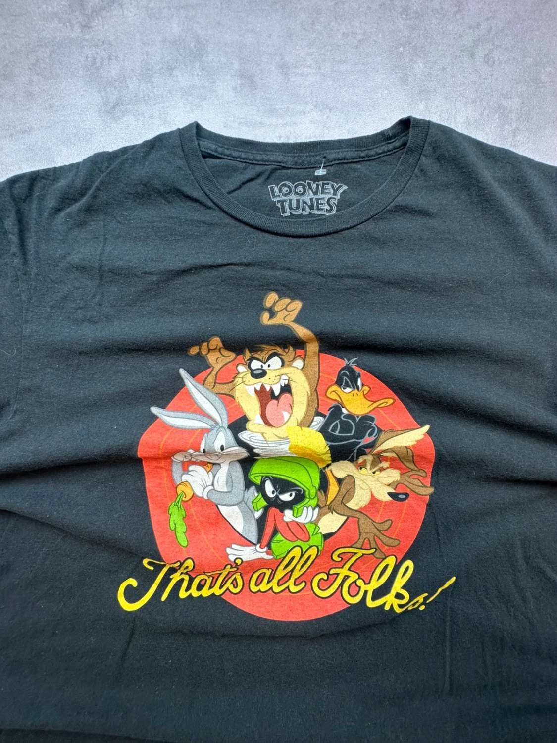 T-Shirt Looney Tunes Vintage “That’s All Folks!” Noir