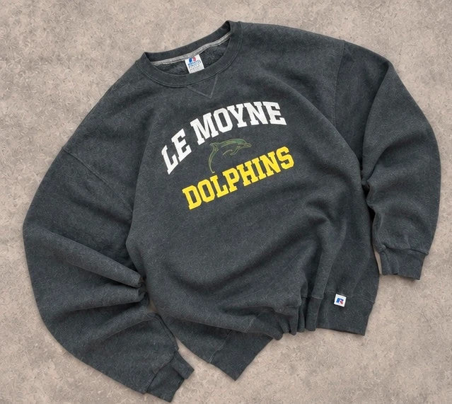 Sweat Vintage Russell Athletic Le Moyne Dolphins – Gris