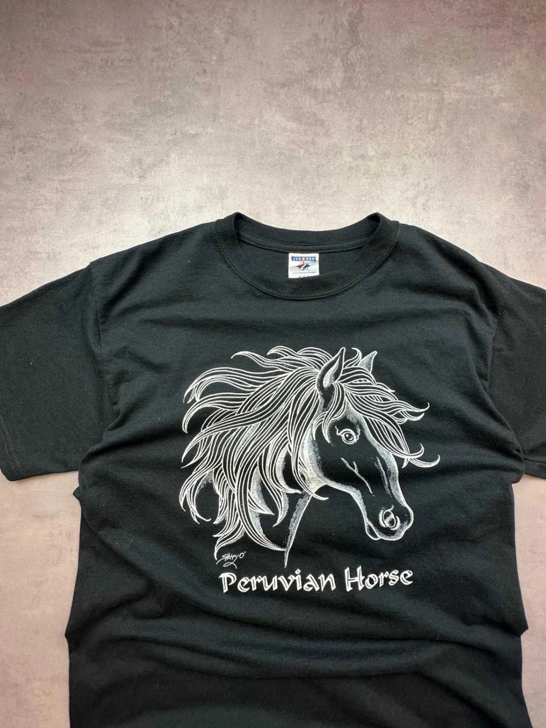 Tee Shirt Vintage Peruvian Horse Noir – Graphic Print Cheval Y2K 90s