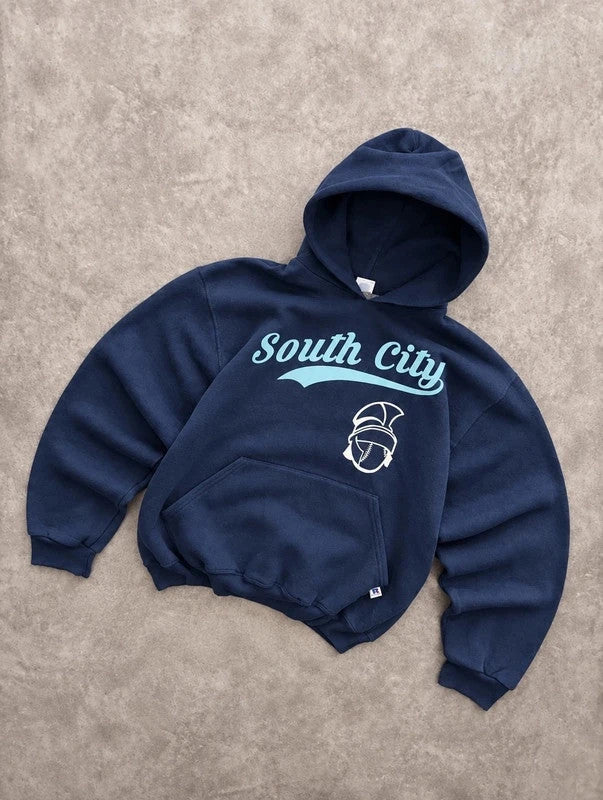 Sweat Hoodie Vintage Russell Athletic South City Spartans – Navy
