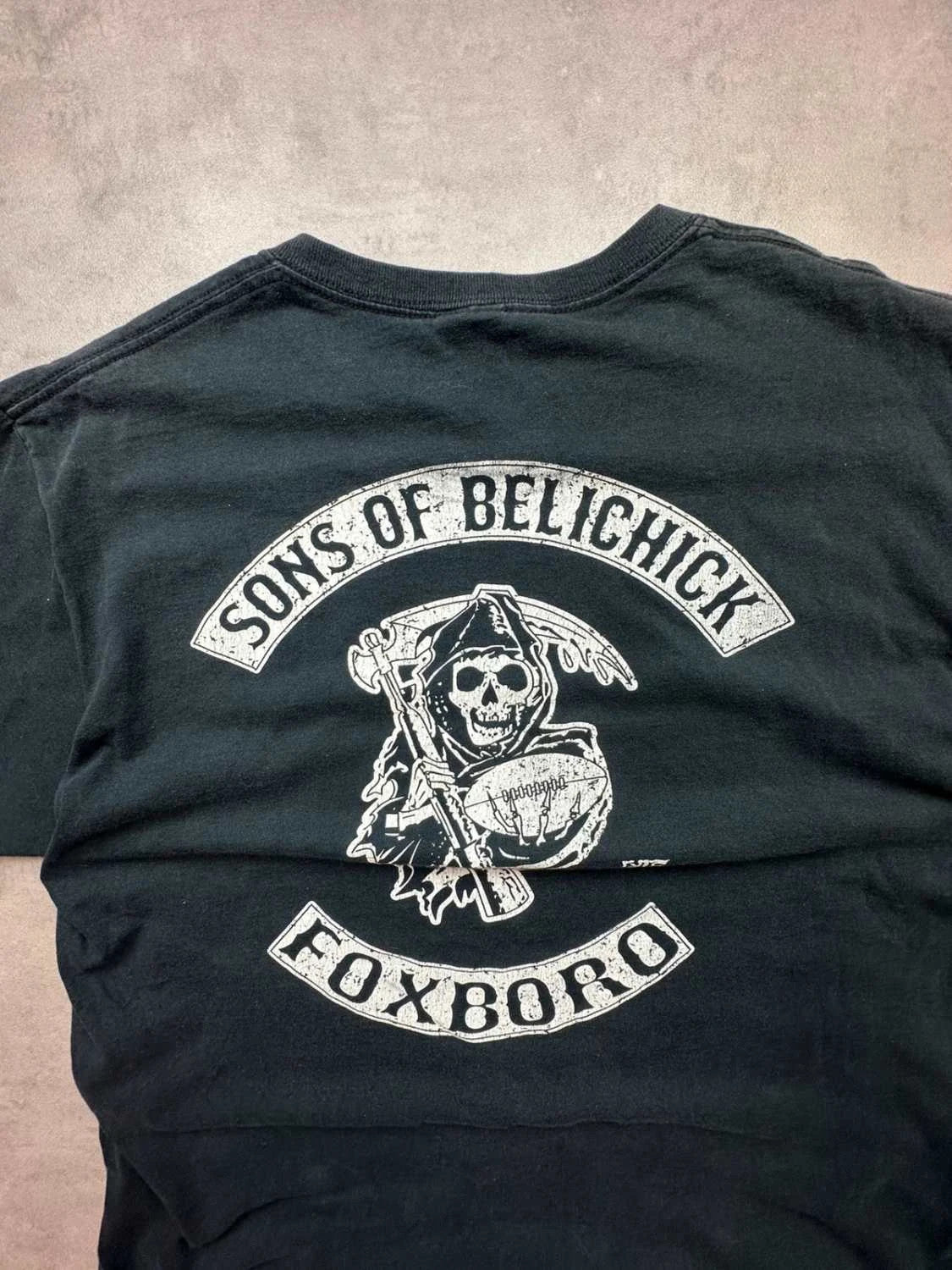 T-Shirt Vintage Patriot Original Foxboro Graphic Dos Noir