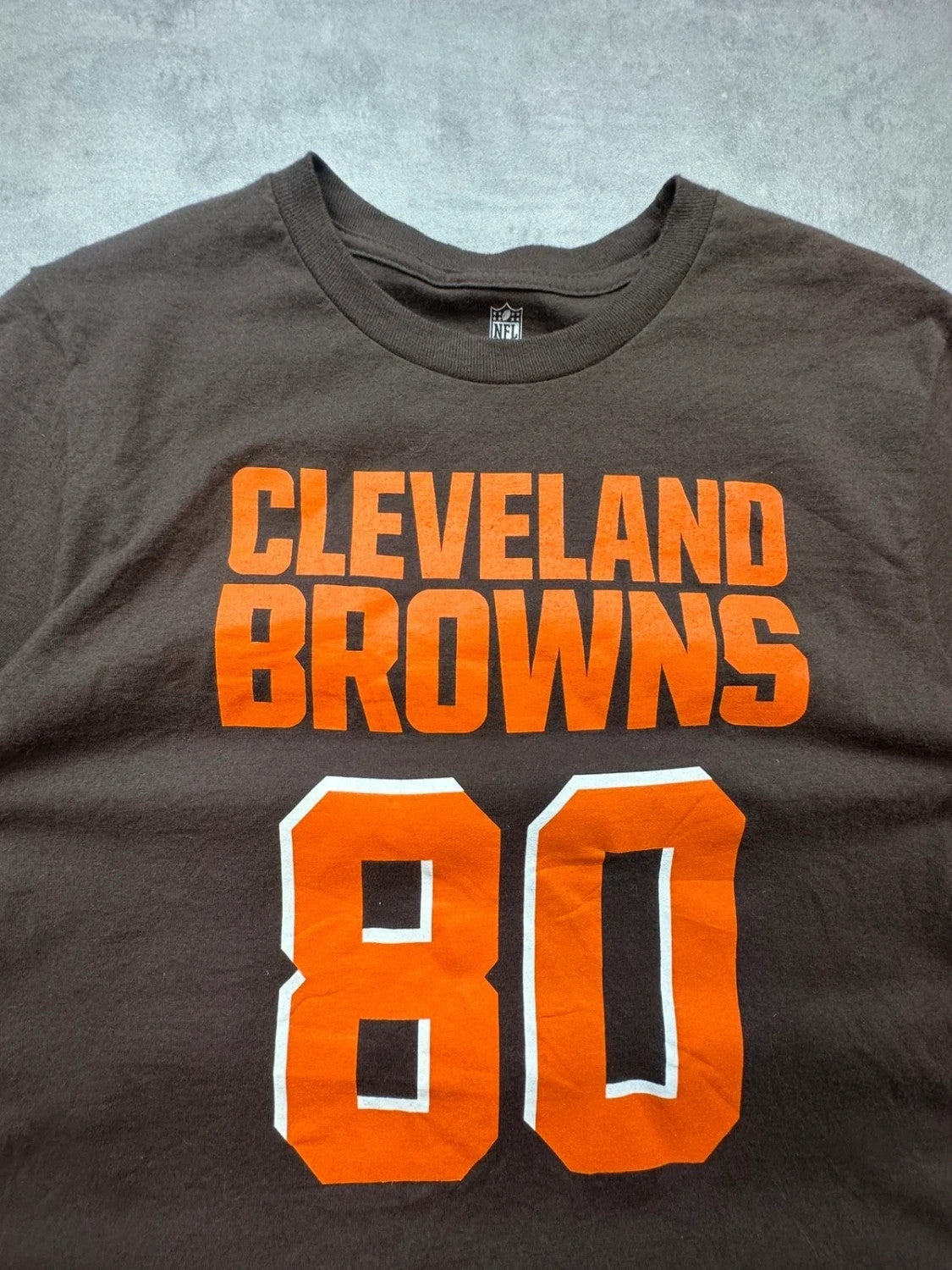 Tee-Shirt Vintage Cleveland Browns NFL Jarvis Landry #80 Marron