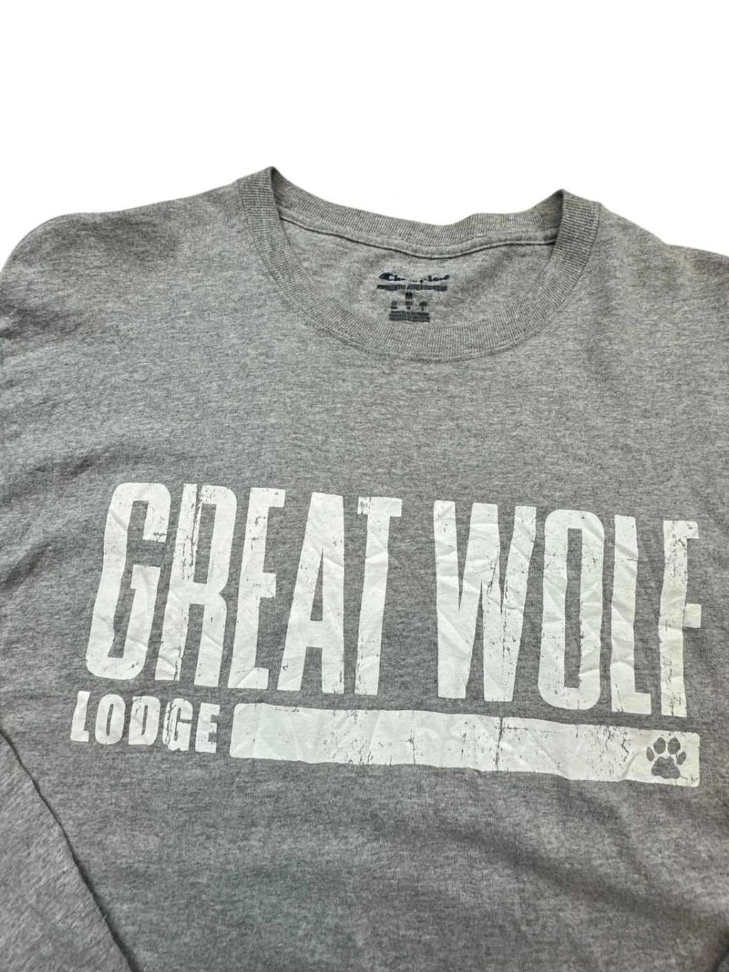 Tee-shirt Longsleeve Vintage Great Wolf Lodge Gris