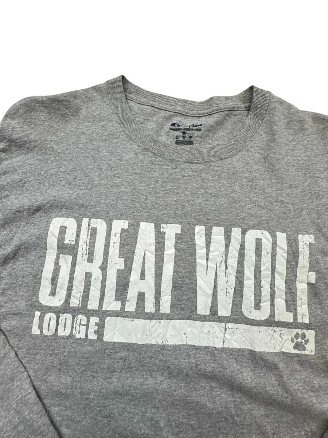 Tee-shirt Longsleeve Vintage Great Wolf Lodge Gris