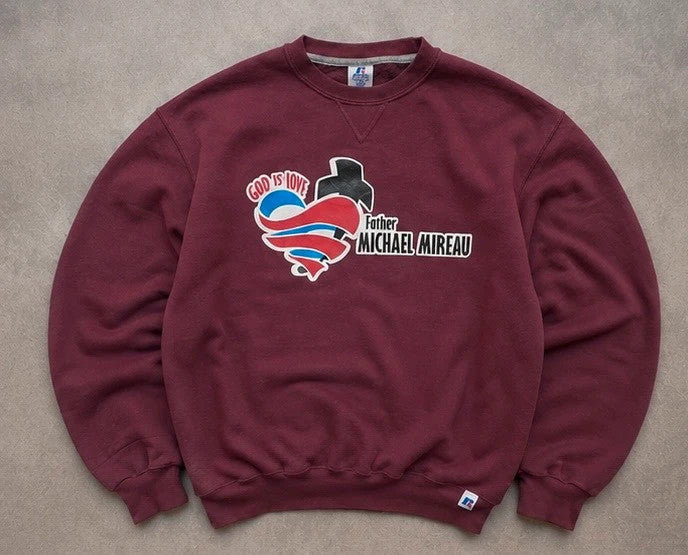 Sweat Vintage Russell Athletic “God Is Love” – Bordeaux