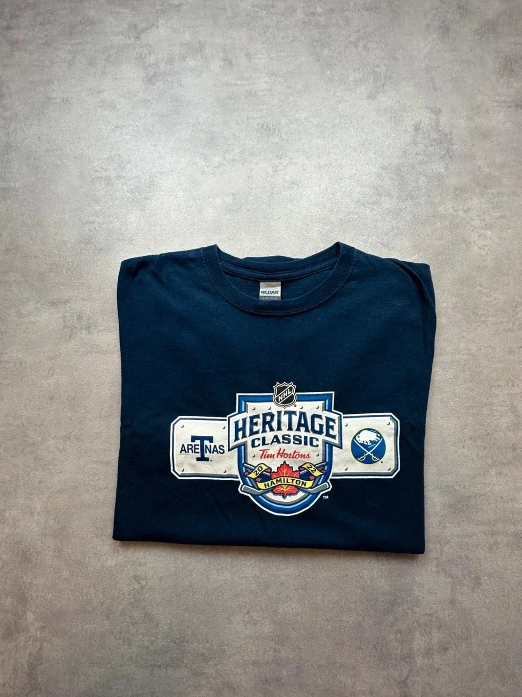 Tee Shirt NHL Vintage Heritage Classic Hamilton Navy Blue
