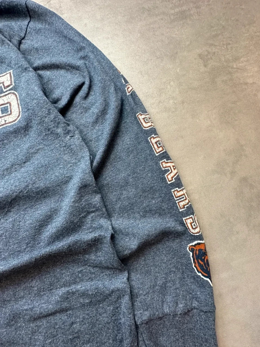 Tee-Shirt Longsleeve Majestic Vintage Chicago Bears Gris