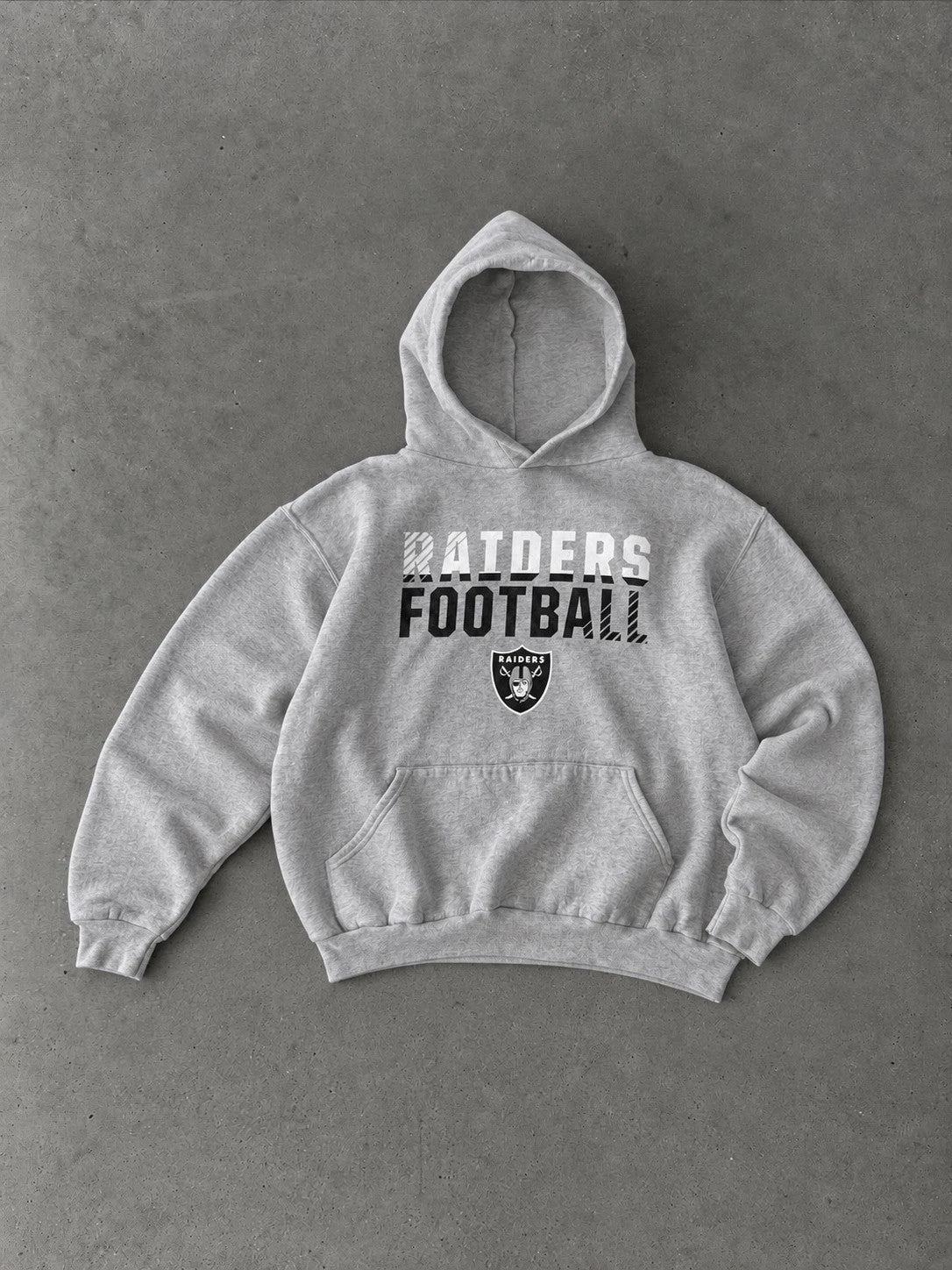 Hoodie Vintage Raiders Football NFL – Gris Chiné