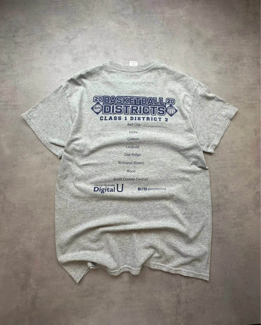 T-Shirt Vintage Basketball Districts MSHSAA 2020 – Gris