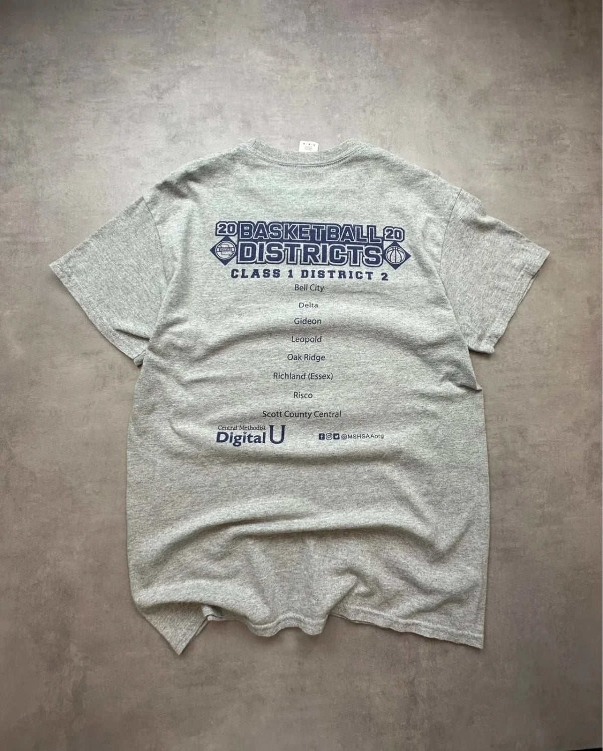 T-Shirt Vintage Basketball Districts MSHSAA 2020 – Gris