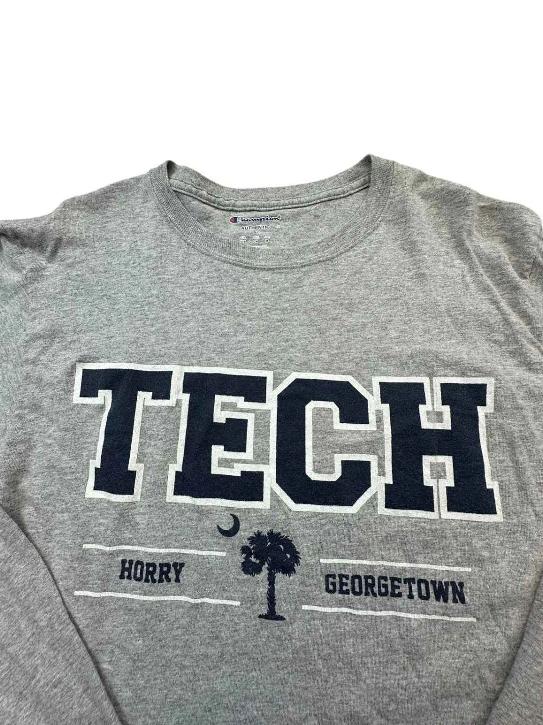 Tee-shirt Longsleeve Vintage Tech Horry Georgetown Gris