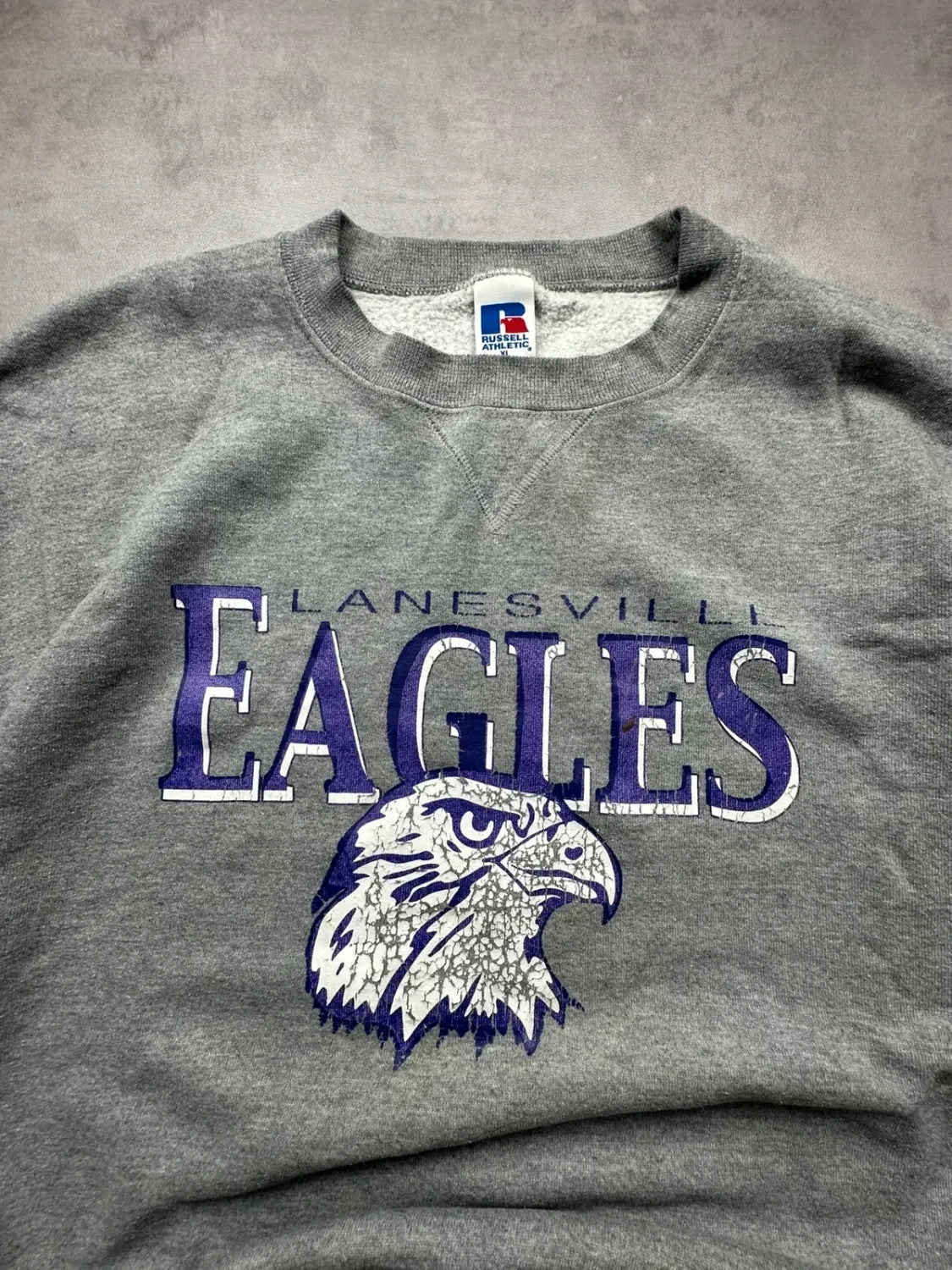 Sweat Russell Athletic Vintage Lanesville Eagles Gris